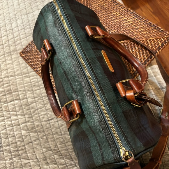 Rare find ✨ POLO Ralph Lauren Vintage Boston Tartan Crossbody Duffel Travel Bag - Picture 14 of 16